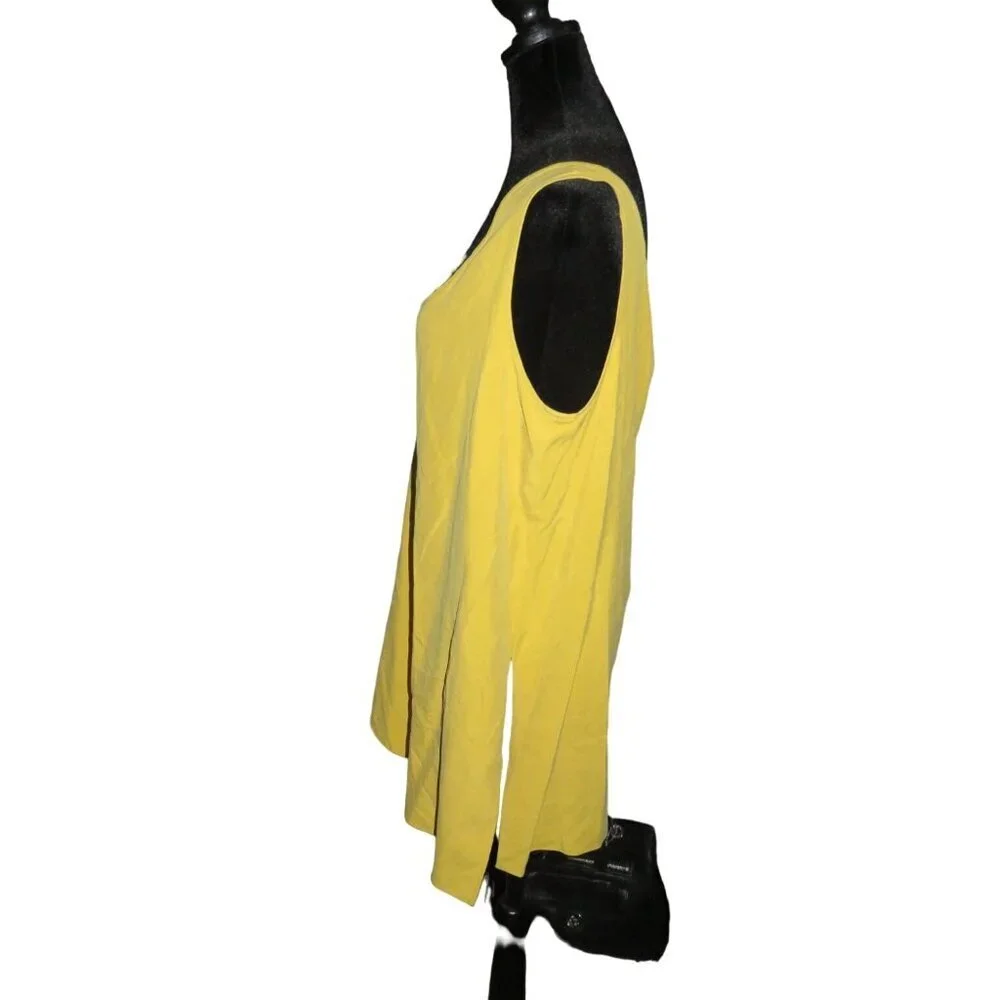 BOGO Anne Klein Yellow 100% Silk Sleeveless Shell Blouse size 10 EUC